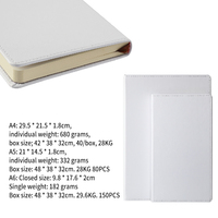 Carnet vierge en PU pour sublimation, motifs complets imprimés à chaud, A4 A5 A6, carnet vierge pour sublimation pour transfert par presse à chaud