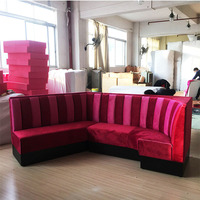 S062 luxe en cuir véritable stand U forme stand sièges restaurant rond discothèque canapé ensemble meubles velours canapé chesterfield