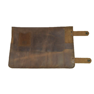 Crazy Horse Genuine Leather Hairdressing <b>Tool</b> Case, Scissors <b>Tool</b> <b>Bag</b>, Foldable Storage <b>Roll</b> - Product Image 2