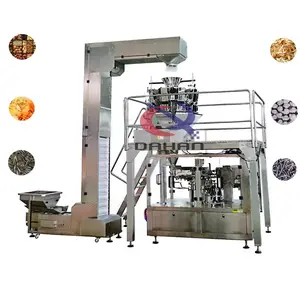 crayfish puff dry fruit ice cube sealing packing machine production line bag multihead weigher packing machine