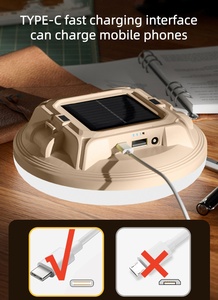Lanterne de tente solaire UFO multifonctionnelle, étanche, ultra-lumineuse, portable, <span class=keywords><strong>rechargeable</strong></span>, <span class=keywords><strong>lampe</strong></span> de camping suspendue - Product Image 2
