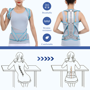 Penyangga Tulang Belakang Toraks Lumbar yang Dapat Disesuaikan untuk Koreksi Skoliosis, Penyangga Tulang Belakang Panjang untuk Perawatan Postur Tubuh Saat Duduk yang Tidak Benar - Product Image 3