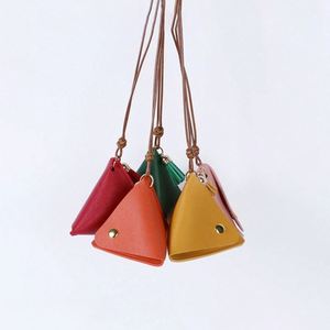 Triangle Coin Purse with Strap Pyramid Shaped Coin <b>Pouch</b> Change Bag with Tassel Charm - Product Image 2