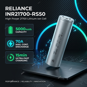 Batería de Iones de Litio Cilíndrica Reliance NMC de 3.7V 5000mAh 21700 de Larga Duración, Pasa con Éxito Pruebas de Seguridad de Abuso Extremo - Product Image 3