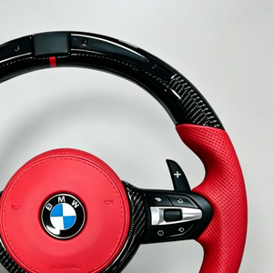 Volante Deportivo de Cuero y Fibra de Carbono para <span class=keywords><strong>BMW</strong></span> F10/F30/F32/F80/F82/E90/E92/E70/F20/E84/M2-<span class=keywords><strong>M5</strong></span> - Product Image 4