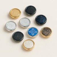 Fábrica OEM ODM 12mm Metal Aleación de zinc Redondo Botón de presión Camisa Thobe Kurta Patrón Logo Botones a presión personalizados para prendas musulmanas