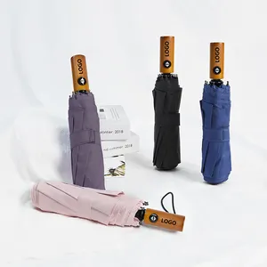 OEM hochwertige wind dichte tragbare Luxus Paraguas Regenschirm automatische Faltung benutzer definierte Logo-Drucke