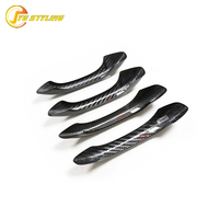 Cubiertas Decorativas para Manijas de Puerta de Fibra de Carbono Seca para Porsche Macan 2014-2024, 4 Piezas, Adhesivas, con o sin Sensor de Entrada sin Llave