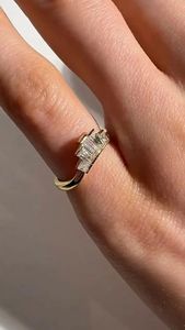 2CT Baguette Lab Grown <b>Diamond</b> Engagement <b>Ring</b> 14K Gold Solitaire Luxury Fine Jewelry Elegant Bridal <b>Ring</b> for Women - Product Image 5