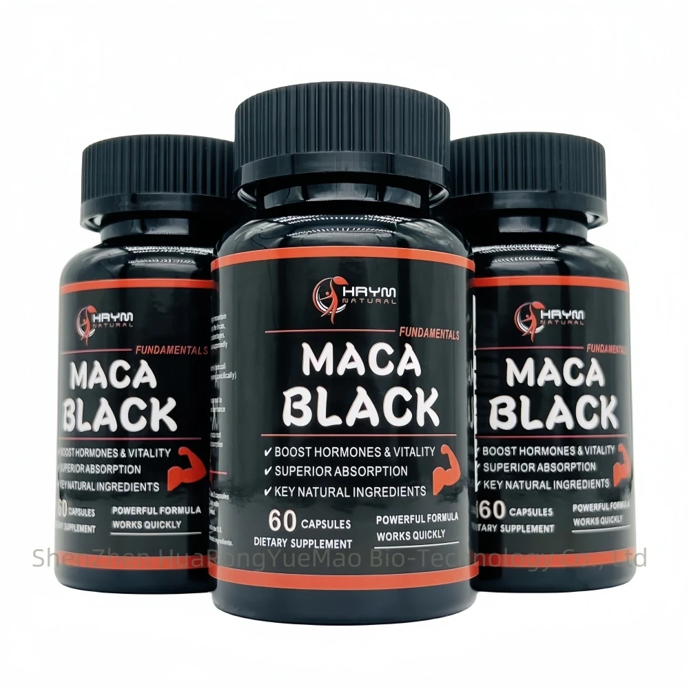 OEM de haute qualité Extrait de racine de Maca Ginseng Capsule de ginseng Pilules de Maca Bottes Santé Amélioration de l'énergie pour l'homme Garder l'équilibre hormonal