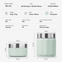 YATAI 270ml/440ml Bouteille Isotherme de Voyage en Acier Inoxydable à Double Paroi, Isolation Thermique 6-12 Heures, Garde au Chaud