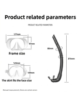 Portable EVA Box Silicone Tuba Masque Pliable Deux Pièces Ensemble Formation Professionnelle Apnée Équipement Lunettes En Verre Trempé