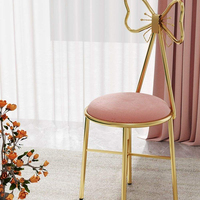 Goldener Metall-Eisen-Schmetterlingsstuhl mit Samt für Hochzeiten und Events