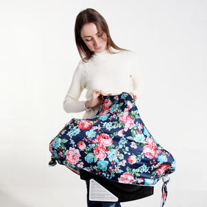 Respirant 4 en 1 multi usage extensible mousseline écharpe d'allaitement bébé housse de siège d'auto pour bébé bio couverture - Product Image 4