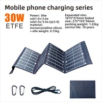 Chargeur solaire pliable pour téléphone portable 30W/40W/50W, panneau solaire ETFE, kit de charge pliable