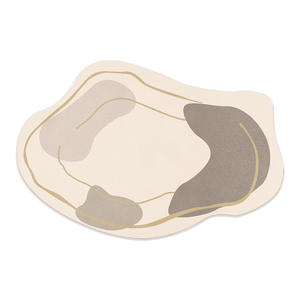 พรมแคชเมียร์เทียมลายโมเดิร์นรูปทรงแปลกตา สีครีม กันลื่น ตกแต่งบ้าน ดีไซน์ปี 2025 - Product Image 2