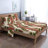 Ensemble de draps de lit en polyester biologique à motif de Noël Twin Full Queen King Size pour chambre d'enfant pour la maison ou l'hôtel