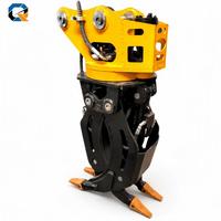Godet forestier hydraulique robuste QS pour excavatrice, avec moteur et pompe, ouverture de mâchoire maximale 2-50T, 2700mm, garantie 1 an