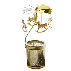 Bougie en verre de fer simple et moderne de style américain Bougeoir de Noël tournant - Product Image 4