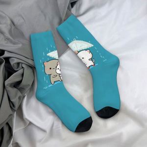 Calcetines personalizados Mochi Cat Peach y Goma para hombre, calcetines unisex geniales para vestir - Product Image 4