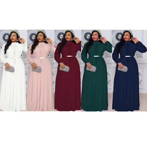 In Stock Long Sleeve Muslim Sweater Dress Modern African Fashion Dress - Product Image 5