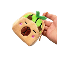 Porte-monnaie en peluche personnalisé, série de fruits de dessin animé, capybara, sac à main, pendentif, rangement de pièces de monnaie, petits cadeaux pour enfants, Halloween