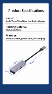 Custom Usb c to 3.5mm Jack Headphone <strong>AUX</strong> Converter Adapter 2-in-1 PD Fast Charger Multifunctional Type c Audio Cable <strong>for</strong> <strong>iphone</strong> - Product Image 6