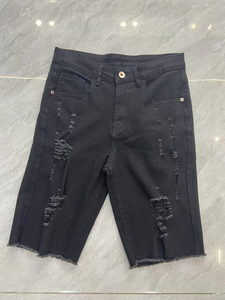 <span class=keywords><strong>Pantalones</strong></span> vaqueros para hombre con estampado completo bordado y logotipo personalizado <span class=keywords><strong>Pantalones</strong></span> <span class=keywords><strong>cortos</strong></span> vaqueros elásticos con agujeros <span class=keywords><strong>rotos</strong></span> - Product Image 5