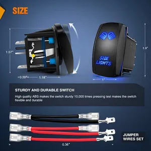 للسيارات والشاحنات أضواء جانبية RVs مفتاح شريط مع ليزر 5Pin على إيقاف SPST ضوء LED 20A/12VDC 10A/24VDC مفاتيح الروك السلطة - Product Image 2