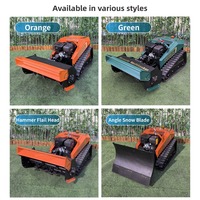 Vigorun Industrial 420cc 4 tiempos 9000W Desbrozadora de orugas de goma inalámbrica agrícola robótica autopropulsada a gasolina