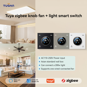 TuoAn Tuya T3 <span class=keywords><strong>Smart</strong></span> Home Zigbee 3.0 Ventilatore con Luce e Manopola Girevole, Compatibile con <span class=keywords><strong>App</strong></span> Tuya <span class=keywords><strong>Smart</strong></span> Life - Product Image 1