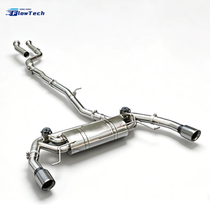 ท่อไอเสีย FlowTech T304 สแตนเลสสตีลแบบมืออาชีพ Valvetronic Catback ขัดเงาแบบ Mirror Polished สำหรับ X3 G01/X4 G02 M40i 3.0T - Product Image 1