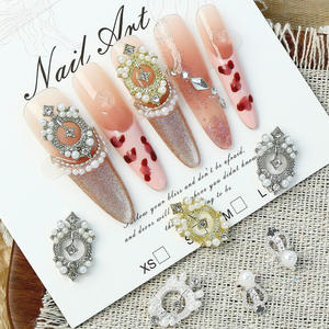 Ретро элегантная Роскошная оправа для дизайна ногтей Подвески Diablo барочный жемчуг инкрустированный бриллиантами декор для маникюрного салона - Product Image 3