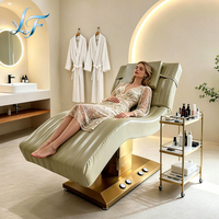Table de massage électrique de luxe moderne dorée pour salon de beauté, 2 moteurs, pour soins du visage, spa et extensions de cils