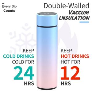 Intelligent Digital LED Temperature Display Water Bottle <b>Cup</b> Flask Vacuum Insulated With Sensor and Tea Infuser - Product Image 3