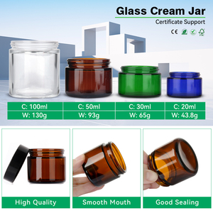 Oem 1oz 2oz 4oz 60g 120g rộng miệng hổ phách lọ thủy tinh với nắp nhôm cho mặt nạ cơ thể bơ - Product Image 3