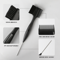 Ensemble de 3 brosses de contrôle des bords pour perruques en dentelle, avec tête remplaçable, marque privée, personnalisable