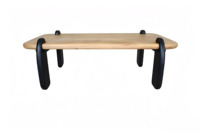Table basse en bois minimaliste moderne, rectangulaire, pieds à fixation, montage facile, 120x60x34cm, pour salon, hôtel, appartement