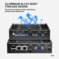 Mini PC N100 Sin Ventilador a Buen Precio, 2 Puertos LAN, 2 Puertos COM RS2332/485, Computadora Industrial NUC con 6 USB, VGA, HDMI