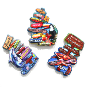 Aimant en résine <span class=keywords><strong>3D</strong></span> personnalisé, design de poteau de signalisation de plage ensoleillée de Varna et de Guyane, imprimé UV, souvenir de Bulgarie, aimant de réfrigérateur - Product Image 2