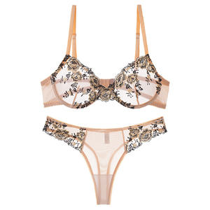 Nuevo diseño exquisito sin relleno Conjunto de sujetador de lujo para mujer etiqueta colgante personalizada Sexy encaje Push up Underwire sujetador Tanga conjunto - Product Image 5