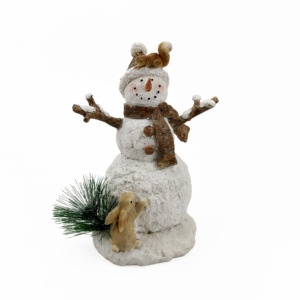 Muñeco <span class=keywords><strong>de</strong></span> Nieve <span class=keywords><strong>de</strong></span> Resina con <span class=keywords><strong>Piñas</strong></span> y Animales del Bosque - Product Image 3