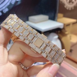 Montre chronographe 41 mm avec mouvement 7750, diamants et morganite - montre personnalisée de haute qualité avec diamants - Product Image 3