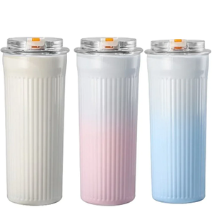 Large Capacity Stainless Steel Insulation <b>Cup</b> Outdoor Cold Hard <b>Cup</b> Gradient Color Portable Dual Drink Coffee Mug <b>Straw</b> Mug - Product Image 6