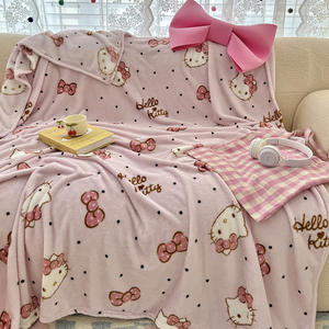 Couverture en polaire de lait à double face à motif de dessin animé en gros, couverture légère pour la climatisation, couverture de sieste de bureau - Product Image 3