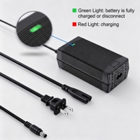 Chargeur de batterie 53,6V 54,6V 1,3A-2A-2,3A avec éclairage LED pour Segway-Ninebot ZT3 Pro, certifié CE, RoHS, prise EU Schuko, garantie 24 mois