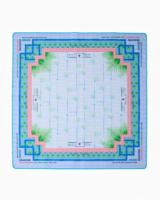 Tapis de Mahjong Moderne de Luxe Tropical Turquoise, Motif Singes de la Jungle, Tigres Blancs, Fleurs, 31,5 Pouces, Antidérapant, Portable, Écologique