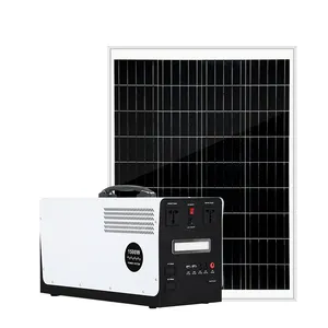 Generator tenaga surya portabel, stasiun daya cadangan, berkemah luar ruangan mini, 500w 1000w 1500w 110 w 220v
