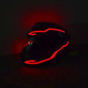 RTS-tira de luz LED fría para <span class=keywords><strong>casco</strong></span> de motocicleta, resistente al agua, Pegatina EL, 4 luces de advertencia parpadeantes, <span class=keywords><strong>Kit</strong></span> de <span class=keywords><strong>casco</strong></span> de conducción nocturna - Product Image 2