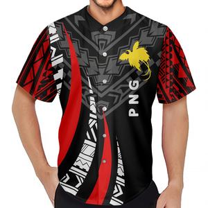 2022棒球球衣男子Papua新款GuineaFlag棒球球衣t恤夏季最新定制棒球球衣衬衫纽扣 - Product Image 3